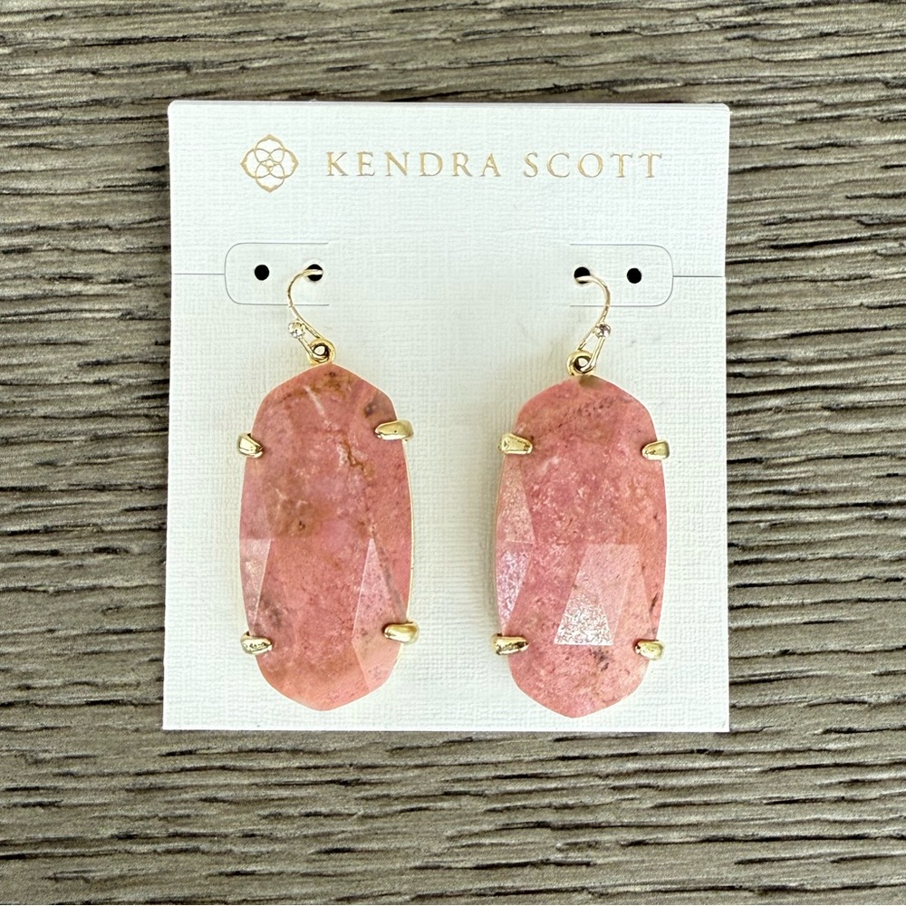 NWT Kendra Scott Esme Drop Earrings Pink Rhodonite